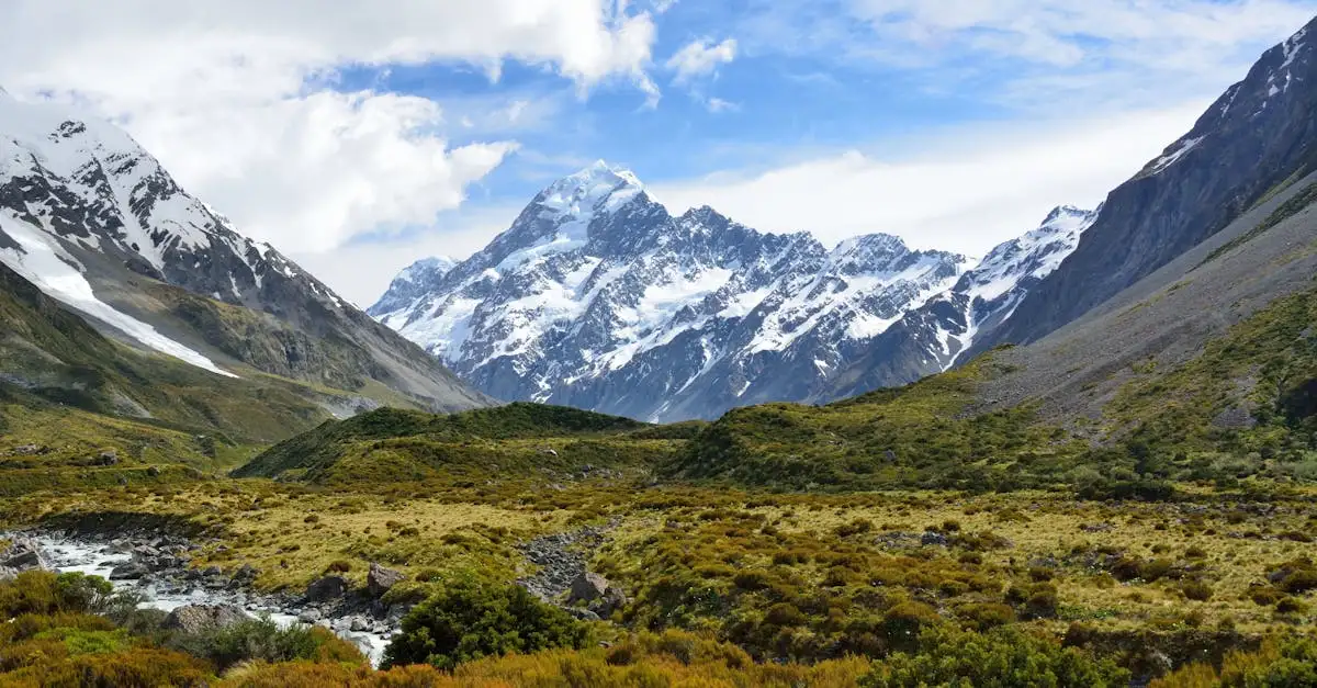 Quelle chaîne de montagnes abrite Aoraki / Mont Cook en NZ ?