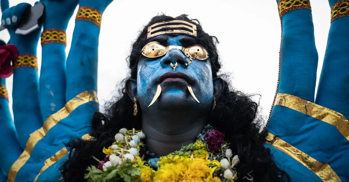Qui est la déesse Kali à huit bras et que symbolise-t-elle ?